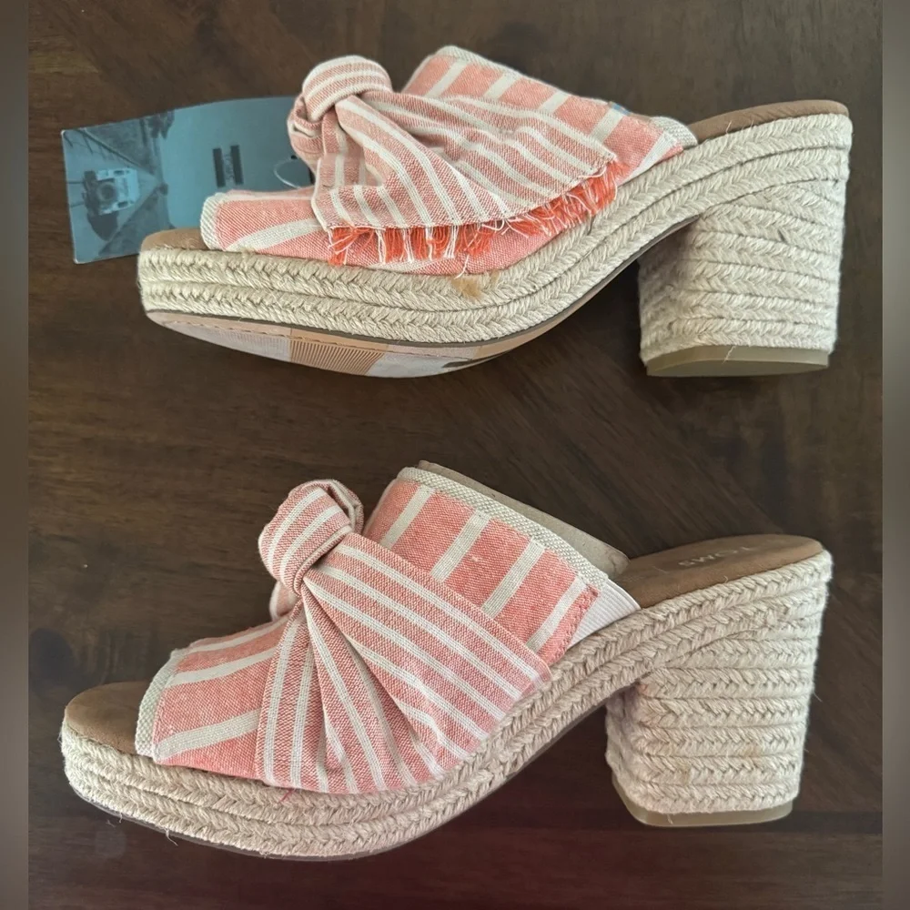 TOMS Junie Orange Cabana Stripes/Knot